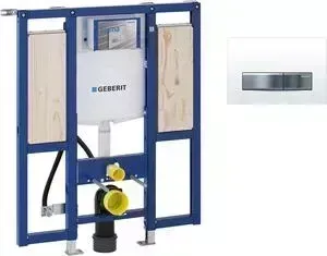 Инсталляция для унитаза Geberit Duofix Sigma50 с клавишей белый/хром, людей с ограниченными возможностями (111.375.00.5, 115.788.11.5)