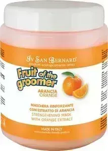 Маска Iv San Bernard Fruit of the Grommer Orange Strengthening Mask укрепляющая с силиконом для слабой выпадающей шерсти животных 1 л