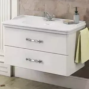 Тумба с раковиной Comforty с Неаполь 100 белый глянец (00004139025)