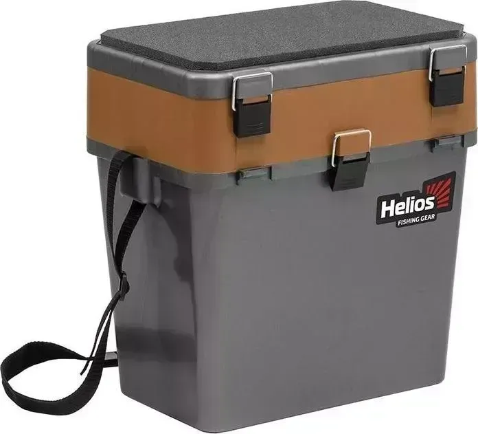 Ящик для зимней рыбалки HELIOS серый/золото (HS-IB-19-GGo)
