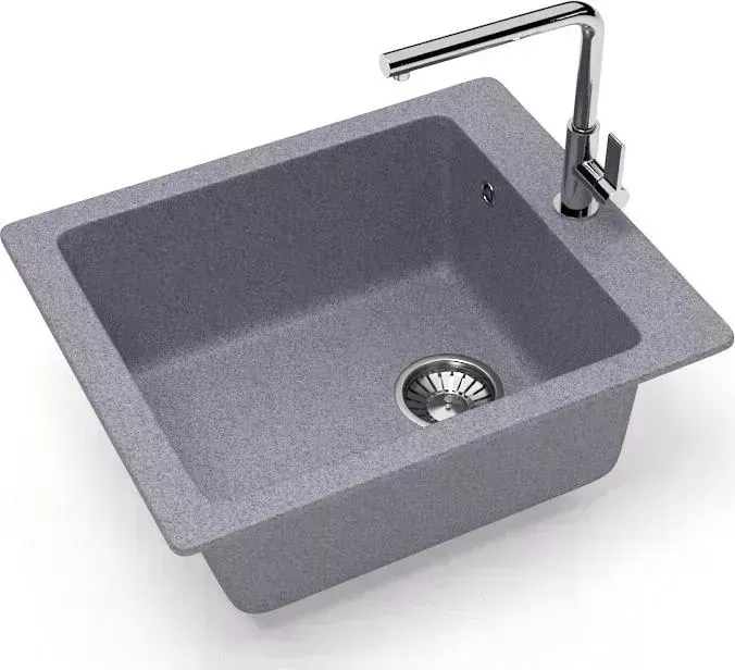 Мойка кухонная Glanz J-008-35 темно-серая, матовая