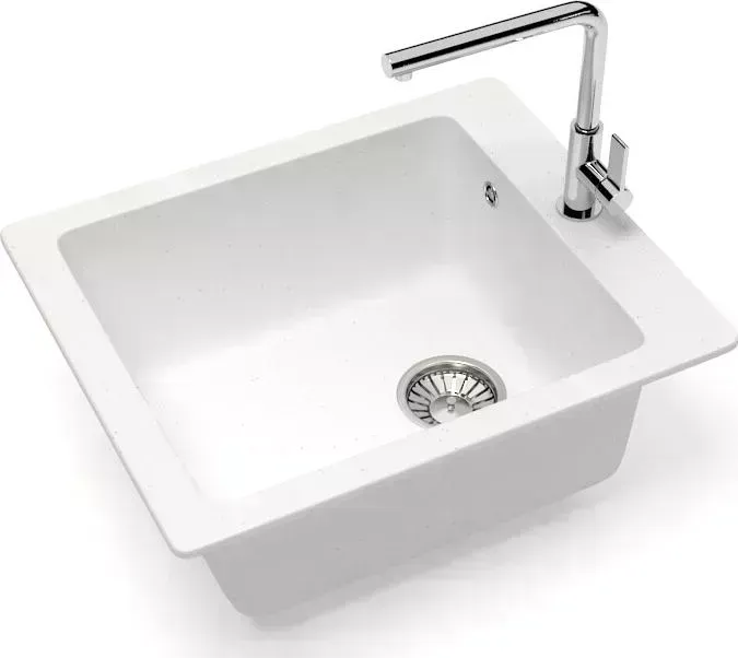 Мойка кухонная Glanz J-008-31 белая, матовая