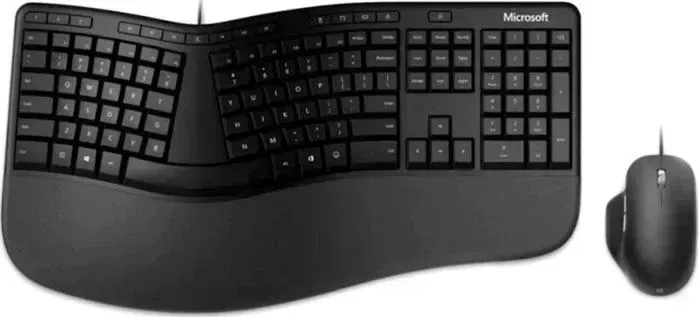 Комплект MICROSOFT и мышь Ergonomic Keyboard & Mouse клав-черный мышь-черный USB Multimedia