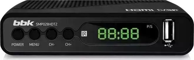 Ресивер цифровой BBK Тюнер DVB-T2 SMP028HDT2 черный
