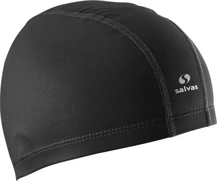 Шапочка для плавания Salvas Cap PU, нейлон с PU, чёрный