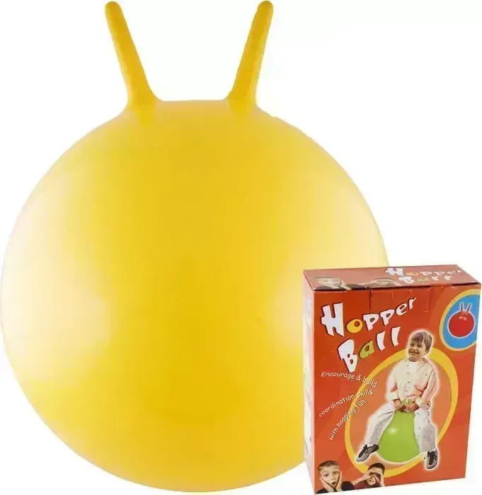 Мяч-попрыгун Innovative Стандарт, арт. 17100, ЖЕЛТЫЙ, с ручками, ПВХ, диам. 45 см