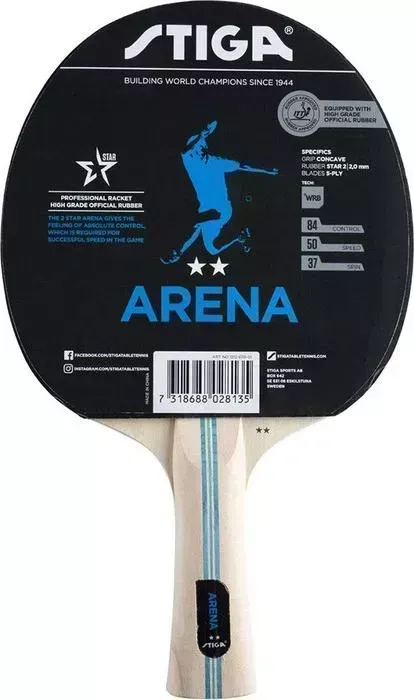 Ракетка для настольного тенниса STIGA Arena WRB, 1212-6118-01 2 мм ITTF, конич. ручка
