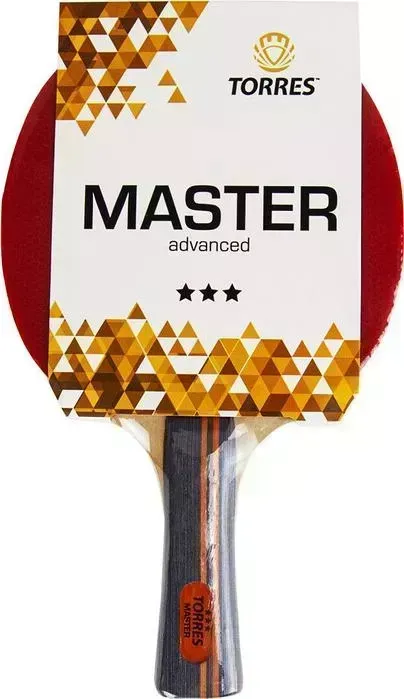 Ракетка для настольного тенниса TORRES Master 3*, арт. TT21007, тренировок, накладка 2,0 мм, конич. ручка