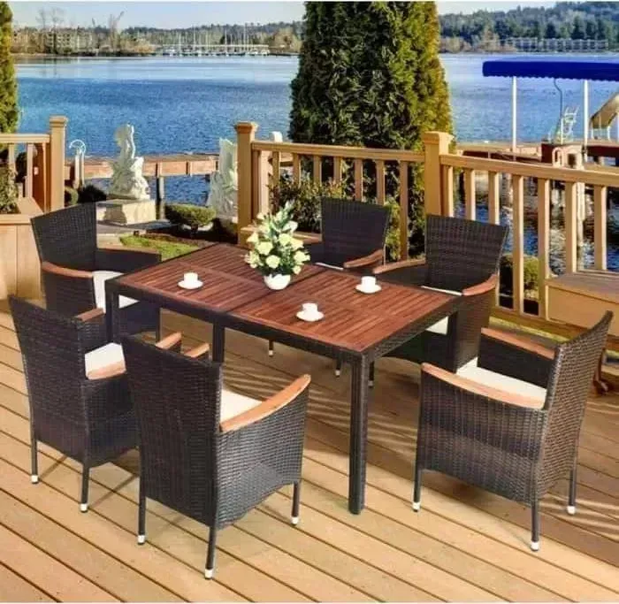 Комплект мебели Afina garden из искусственного ротанга AFM-460B 150x90 Brown (6+1)