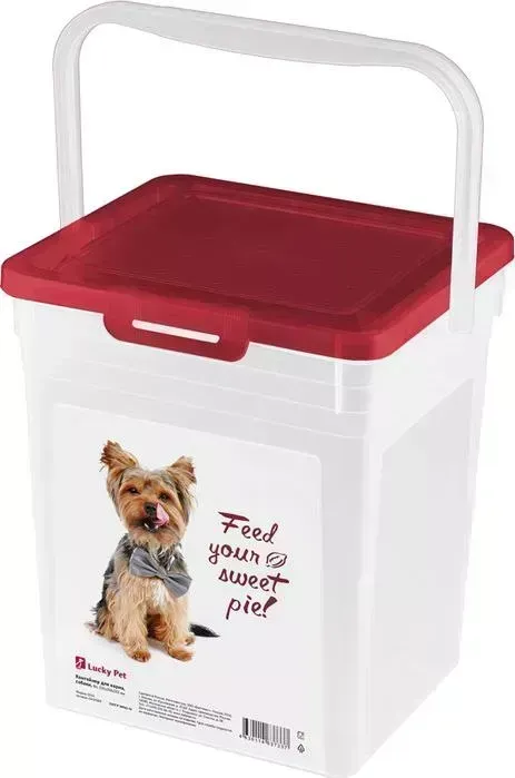 Контейнер БЫТПЛАСТ для корма LUCKY PET 8 л Собаки (Бордовый)