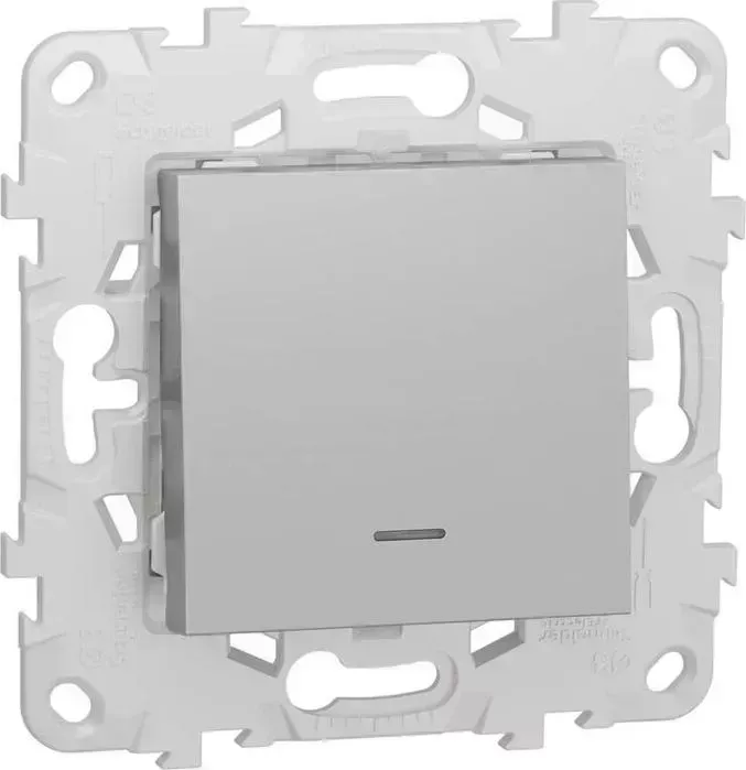 Переключатель Schneider Electric одноклавишный с подсветкой Unica New NU520330N