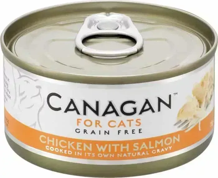 Консервы CANAGAN для кошек, Цыпленок с Лососем, 75 г (100.3.006)