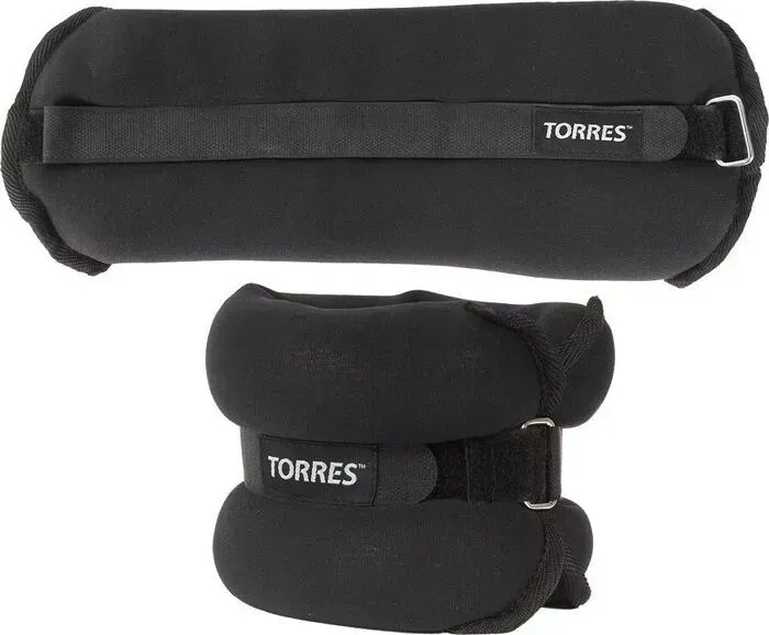 Утяжелители TORRES PL110184 (2штх2кг), неопрен, металл. песок, черный