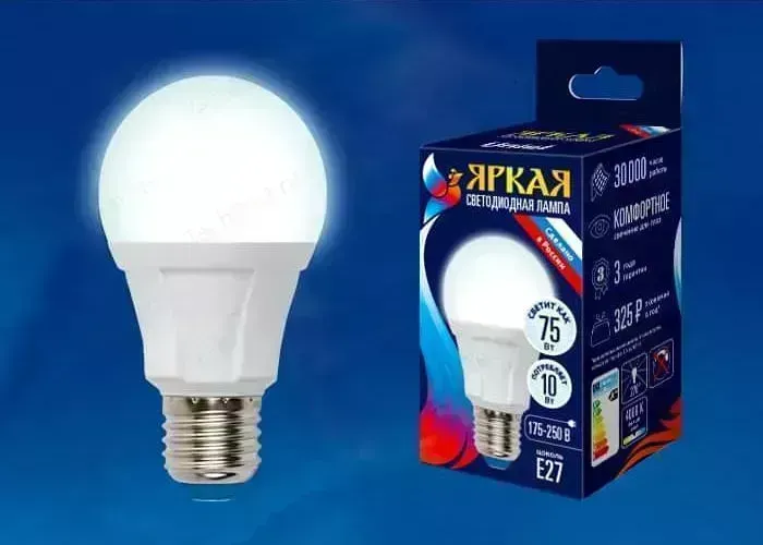 Светодиодная лампа UNIEL LED-A60 10W/NW/E27/FR PLP01WH