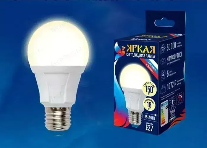 Светодиодная лампа UNIEL LED-A60 18W/3000K/E27/FR PLP01WH