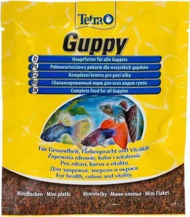 Корм Tetra Guppy Mini Flakes Complete Food for All Guppies мини-хлопья для всех видов гуппи 12г