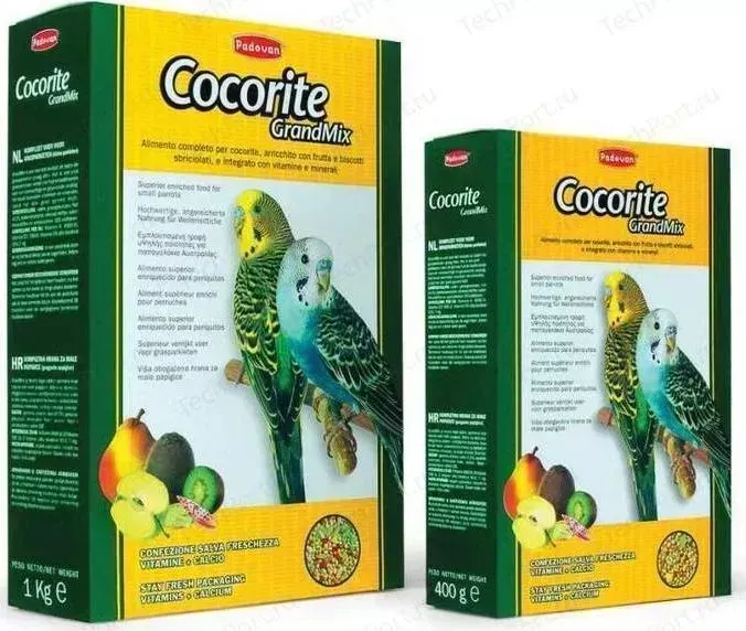 Корм Padovan GRANDMIX Cocorite комплексный основной для волнистых попугаев 400г