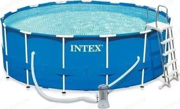 Бассейн каркасный INTEX 28242 Metal Frame 457х122см, 16805л, фил.-насос 3785л/ч, лестница, тент, подстилка