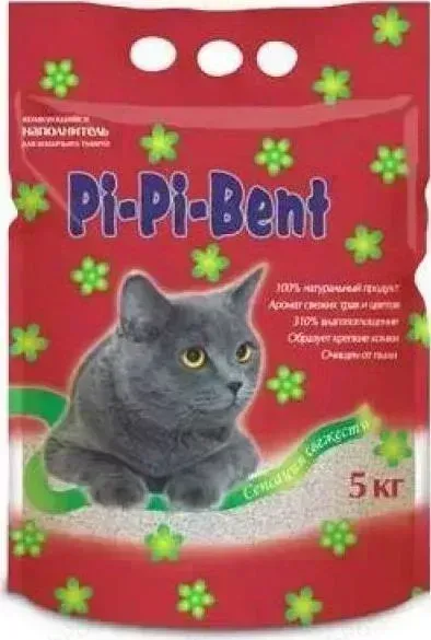 Наполнитель Pi-Pi-Bent Сенсация свежести комкующийся для кошек 5кг
