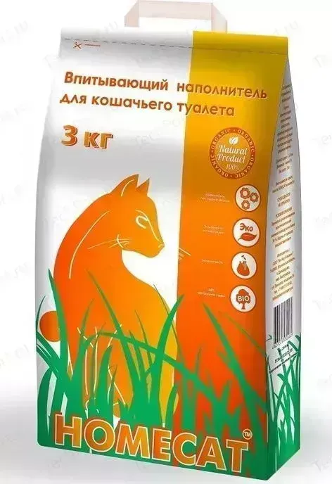 Наполнитель HomeCat впитывающий для кошек 3кг