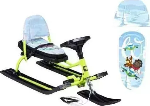 Снегокат БАРС 124 Comfort Baby Friends Пилоты со складной спинкой