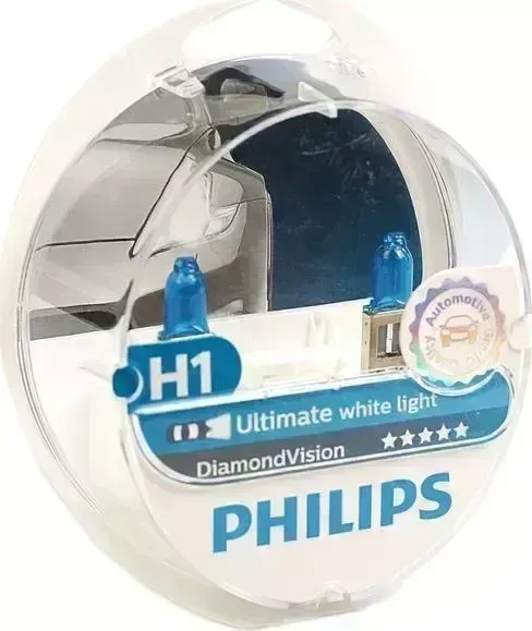 Лампа PHILIPS " " 12В, H1, 55Вт, P14.5s DIAMOND VISION 5000K (2ш.) пластиковый бокс "" P14.5S