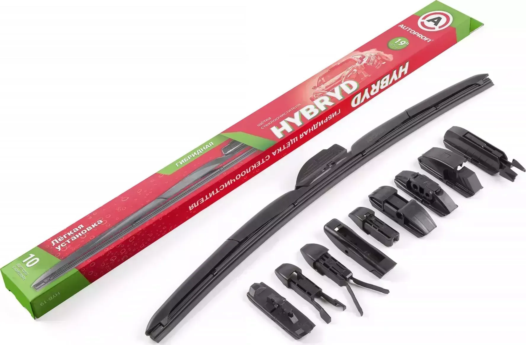 Щетка стеклоочистителя AUTOPROFI гибридная 10 адаптеров 19"/48 см 10