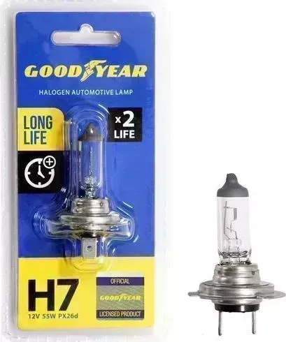 Лампа GOODYEAR автомобильная галогенная H7 12V 55W PX26d (блистер) H7 PX26D