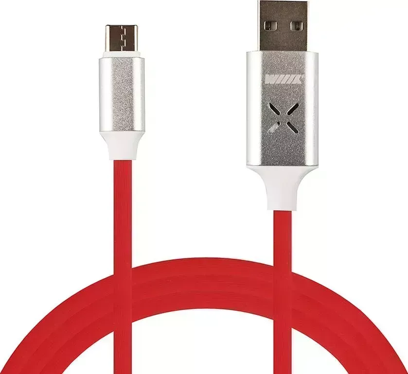 Кабель Wiiix USB-Type-C красный светомузыка 1м WIIIX USB-TYPE-C