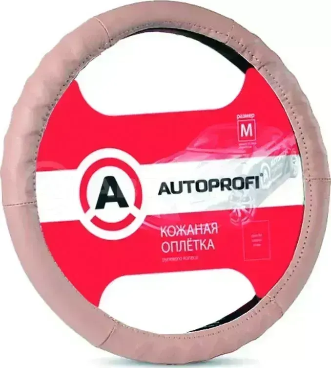 Оплетка AUTOPROFI , натуральная кожа, M, бежевый , M,