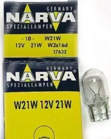 Лампа NARVA " " W21W (W3*16d) большая 12В ,( отгрузка кратно 10 шт) картонная коробка "" (W3*16D) ,( 10