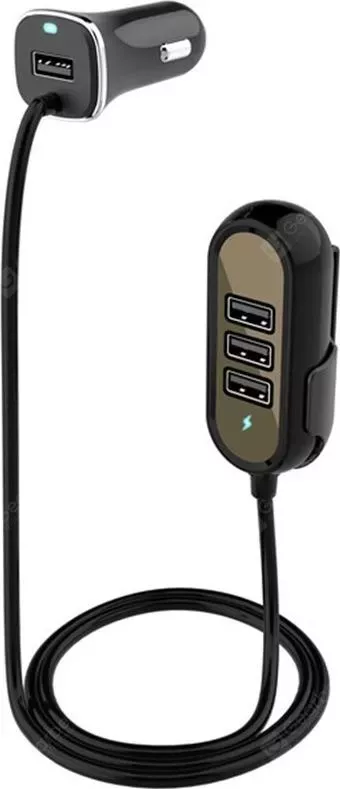 Зарядное устройство Wiiix с двумя USB-портами с удлинителем четыре USB-порта 2,4А+3,4А, кабель 1,8м WIIIX