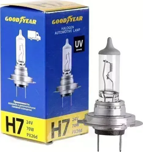 Лампа GOODYEAR автомобильная галогенная H7 24V 70W PX26d автомобилья галогеня H7 PX26D
