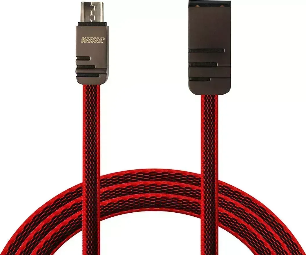 Кабель Wiiix USB-микро медный красный 1м WIIIX
