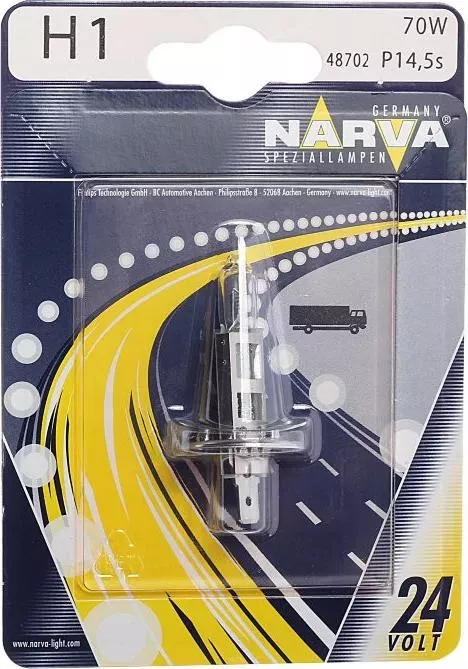 Лампа NARVA " " H1 24V- 70W (P14,5s) (блистер 1шт.) "" H1 (P14,5S)