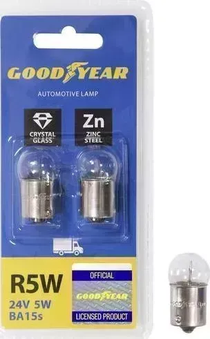 Лампа GOODYEAR накаливания автомобильная R5W 24V 5W BA15s (блистер: к-т 2шт.)* 5W BA15S