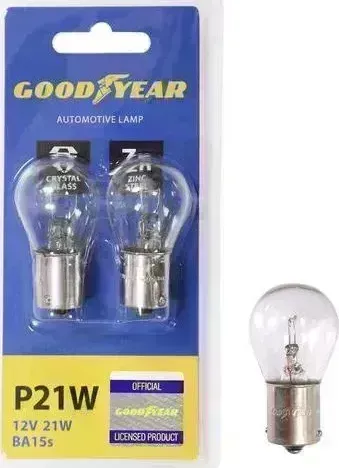 Лампа GOODYEAR накаливания автомобильная P21W 12V 21W BA15s (блистер: к-т 2шт.) BA15S