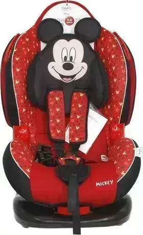 Автокресло SIGER Disney ISOFIX Микки Маус звезды, красный, 9-25кг, 1-7лет DISNEY