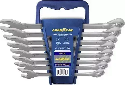 Набор ключей GOODYEAR комбинированных Goodyer 8шт в холдере (8,9.10,12,13,14,17.19мм)