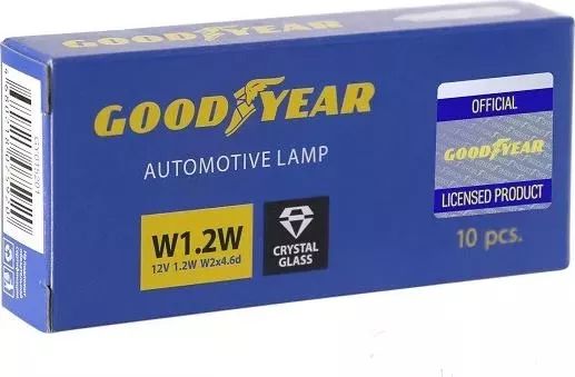 Лампа GOODYEAR накаливания автомобильная W1.2W 12V 1.2W W2x4.6d (минибокс: 10шт.) W2X4.6D