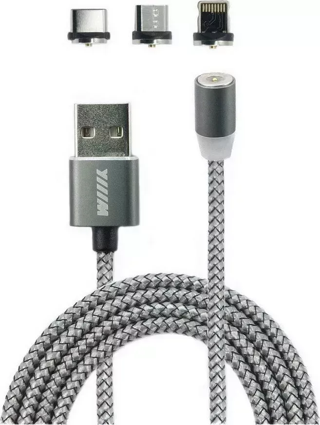 Кабель Wiiix USB-Lightning магнитный серый 1м WIIIX USB-LIGHTNING