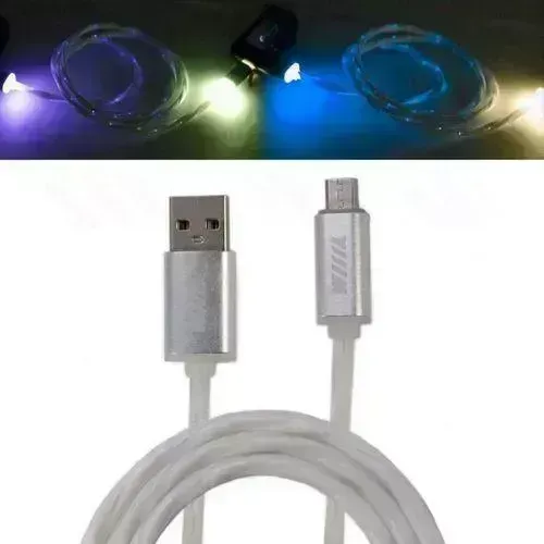 Кабель Wiiix USB-Type-C светящийся белый 1м WIIIX USB-TYPE-C
