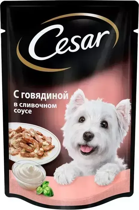 Пауч Cesar и с говядиной в сливочном соусе для собак 85г