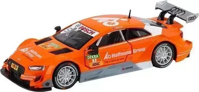 Машина Автопанорама Audi RS 5 DTM, оранжевый, масштаб 1:32, свет, звук, инерция - JB1251323