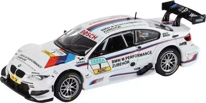 Машина Автопанорама BMW M3 DTM, белый, масштаб 1:32, свет, звук, инерция - JB1251317