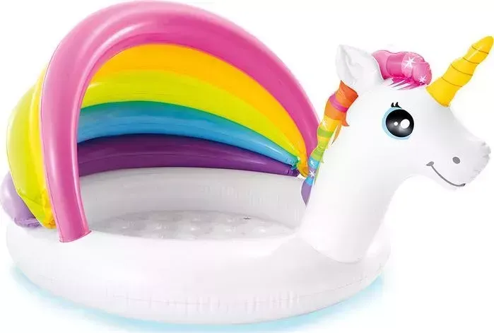 Детский надувной бассейн INTEX 57113 127х102х69см Единорог 45л, 1-3 лет