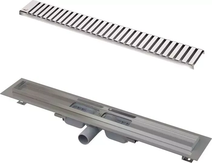 Душевой лоток AlcaPlast APZ101 Low с глянцевой решеткой Line (APZ101-1450, LINE-1450L)