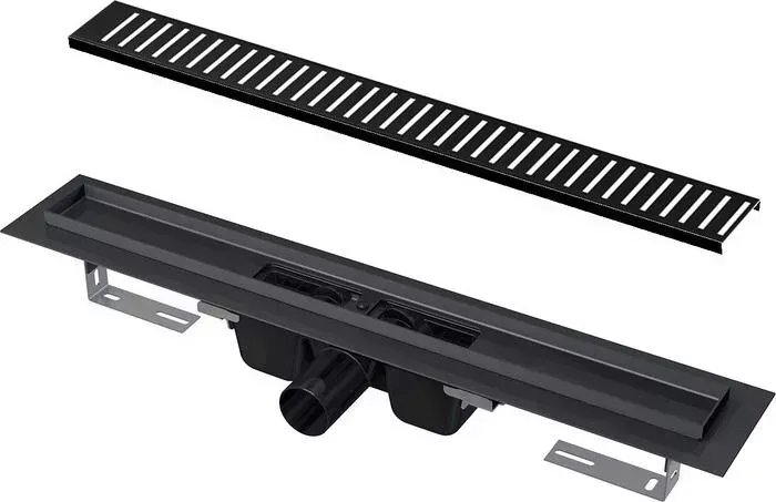 Душевой лоток AlcaPlast APZ1 с решеткой Pure Black черный матовый (APZ1BLACK-950, PURE-950BLACK)