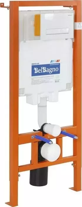 Инсталляция для унитаза BELBANGO Marmi с кнопкой смыва, белая (BB002-80, BB009-MR-BIANCO)