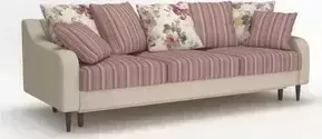 Диван СМК Тулуза 163 3ТТ 414 flowers stripe beige